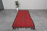 Red Flat Woven Moroccan Kilim Rug 4.2 X 10.4 Feet