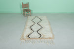 Moroccan berber rug 2.9 X 5.8 Feet - Boucherouite Rugs