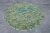 Rounded 3 feet moroccan rug