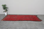 Red Flat Woven Moroccan Kilim Rug 4.2 X 10.4 Feet