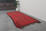 Red Flat Woven Moroccan Kilim Rug 4.2 X 10.4 Feet