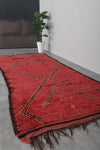 Red Flat Woven Moroccan Kilim Rug 4.2 X 10.4 Feet