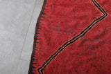 Red Flat Woven Moroccan Kilim Rug 4.2 X 10.4 Feet