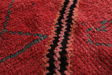 Red Flat Woven Moroccan Kilim Rug 4.2 X 10.4 Feet