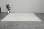 Elegant Moroccan Rug - 8 x 10.7 FT | Handwoven Ivory Wool Rug with Subtle Geometric Design