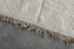 Elegant Moroccan Rug - 8 x 10.7 FT | Handwoven Ivory Wool Rug with Subtle Geometric Design