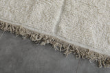 Elegant Moroccan Rug - 8 x 10.7 FT | Handwoven Ivory Wool Rug with Subtle Geometric Design