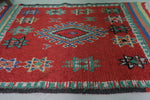 Red Moroccan rug 4.1 X 6.5 Feet