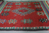 Red Moroccan rug 4.1 X 6.5 Feet