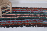 Moroccan Berber Rug 2.4 x 4.4 Feet - Handwoven Striped Design