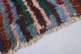 Moroccan Berber Rug 2.4 x 4.4 Feet - Handwoven Striped Design