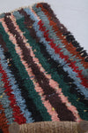 Moroccan Berber Rug 2.4 x 4.4 Feet - Handwoven Striped Design