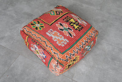 Vintage Kilim Ottoman – Bold Bohemian Moroccan Footstool - kilim pouf