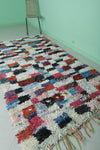 Moroccan berber rug 4.4 X 9.2 Feet - Boucherouite Rugs