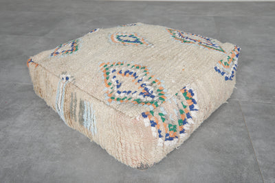 Vintage Kilim Ottoman – Soft-Toned Moroccan Footstool - kilim pouf