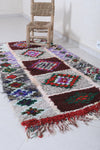 Moroccan berber rug 3.2 X 6.4 Feet - Boucherouite Rugs