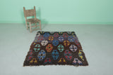 Moroccan berber rug 3.4 X 4 Feet - Boucherouite Rugs