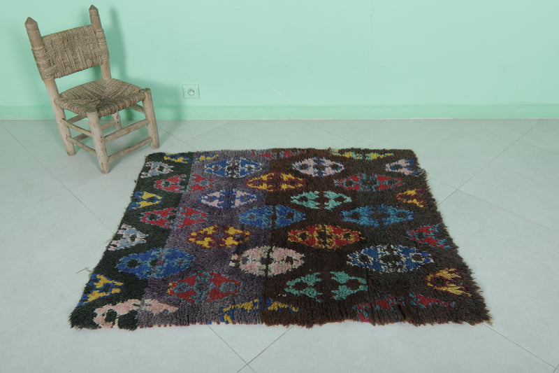 Moroccan berber rug 3.4 X 4 Feet - Boucherouite Rugs