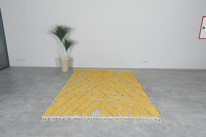 Yellow handwoven rug - Custom rug - Moroccan Wool rug