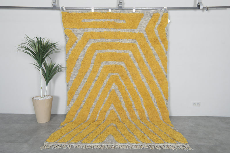 Yellow handwoven rug - Custom rug - Moroccan Wool rug