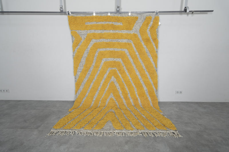 Yellow handwoven rug - Custom rug - Moroccan Wool rug