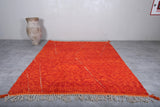 Orange Moroccan rug 8 X 9.7 Feet