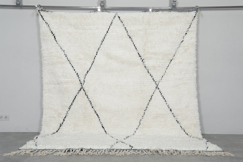 Handmade Beni Ourain Rug 7.9 FT X 8.8 FT Berber Rug