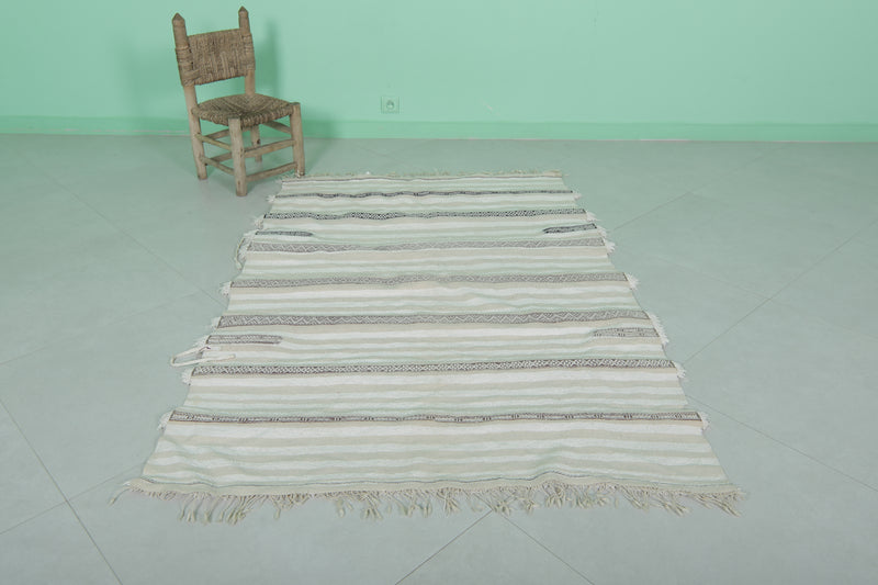 Wedding Berber Rug Blanket - Handwoven Moroccan Textile | 3.9 x 5.8 ft