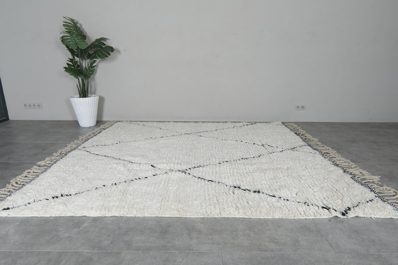 Handmade Beni Ourain Rug 7.9 FT X 8.8 FT Berber Rug