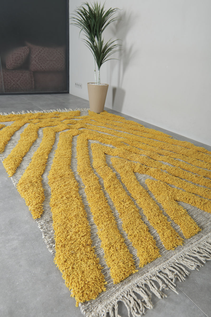 Yellow handwoven rug - Custom rug - Moroccan Wool rug