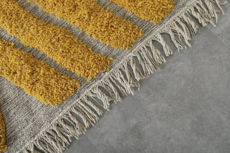 Yellow handwoven rug - Custom rug - Moroccan Wool rug