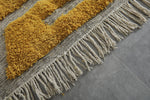 Yellow handwoven rug - Custom rug - Moroccan Wool rug