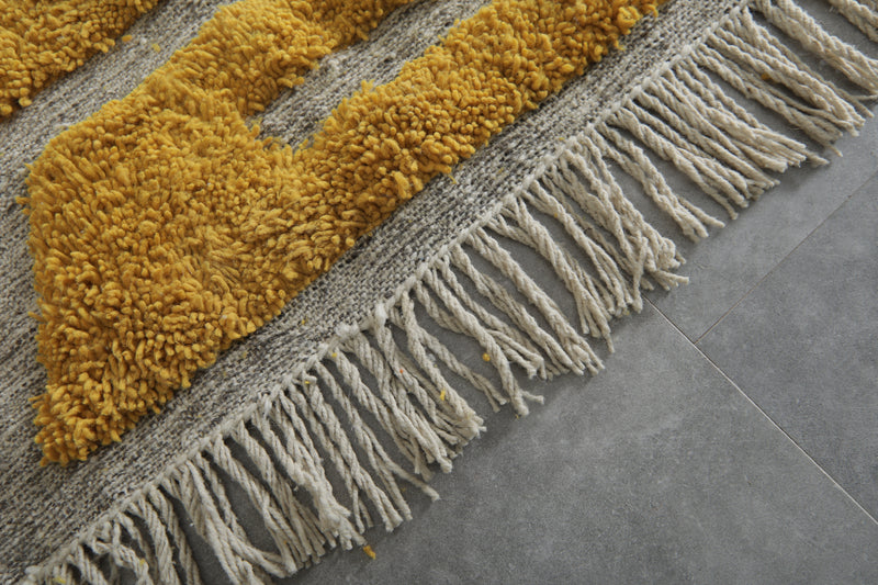 Yellow handwoven rug - Custom rug - Moroccan Wool rug