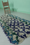 Shaggy Moroccan Rug 2.3 X 5.4 Feet - tribal rug