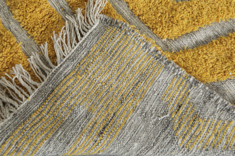 Yellow handwoven rug - Custom rug - Moroccan Wool rug