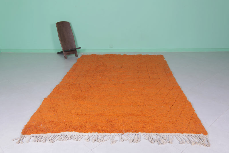 Orange Moroccan Rug - Handwoven Wool | 6.3 x 10.1 Feet