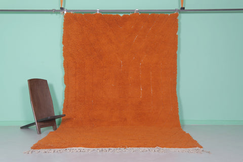 Orange Moroccan rug 6.3 X 10.1 Feet