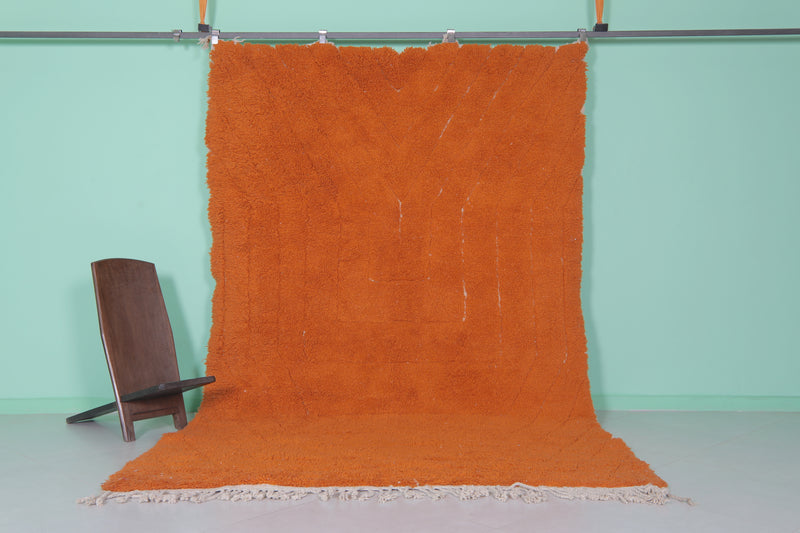 Orange Moroccan Rug - Handwoven Wool | 6.3 x 10.1 Feet