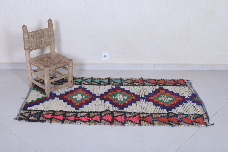 Moroccan berber rug 2.8 X 5.5 Feet - Boucherouite Rugs