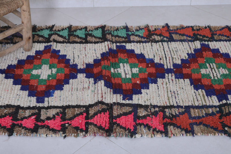 Moroccan berber rug 2.8 X 5.5 Feet - Boucherouite Rugs