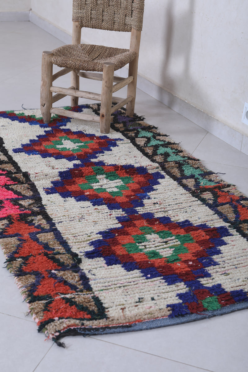 Moroccan Berber Rug 2.8 x 5.5 Feet - Handwoven Vintage Tribal Design