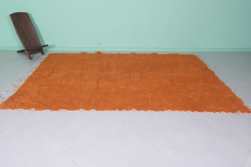 Orange Moroccan Rug - Handwoven Wool | 6.3 x 10.1 Feet