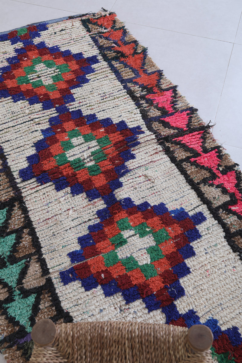 Moroccan Berber Rug 2.8 x 5.5 Feet - Handwoven Vintage Tribal Design