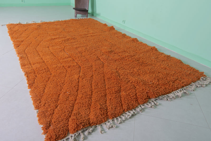 Orange Moroccan Rug - Handwoven Wool | 6.3 x 10.1 Feet