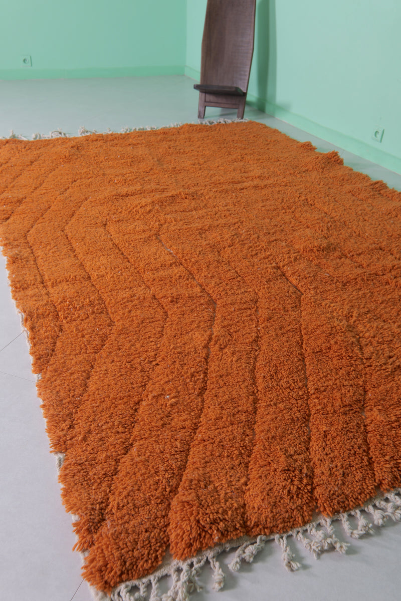 Orange Moroccan Rug - Handwoven Wool | 6.3 x 10.1 Feet