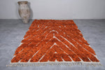 Orange Moroccan rug 6.5 X 9.5 Feet