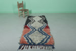 Moroccan berber rug 2.4 X 6.3 Feet - Boucherouite Rugs