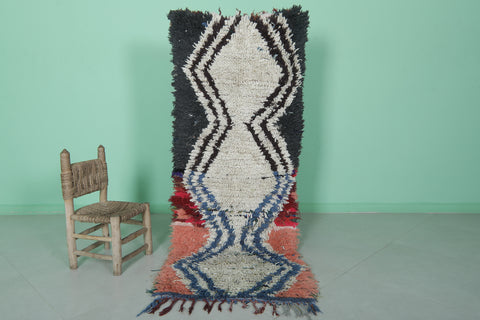 Moroccan berber rug 2.4 X 6.3 Feet - Boucherouite Rugs