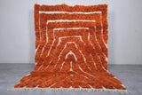 Orange Moroccan rug 6.5 X 9.5 Feet