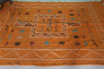 Orange moroccan handwoven kilim 5 FT X 7.6 FT